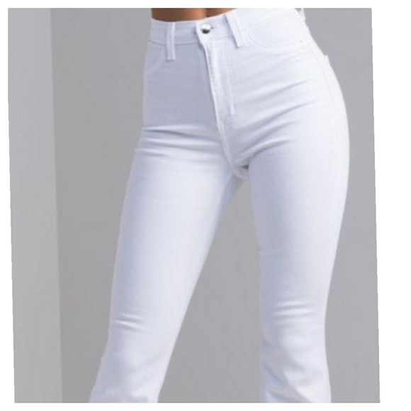 💥White Denim Bell Bottom Flare Jeans - Picture 7 of 8